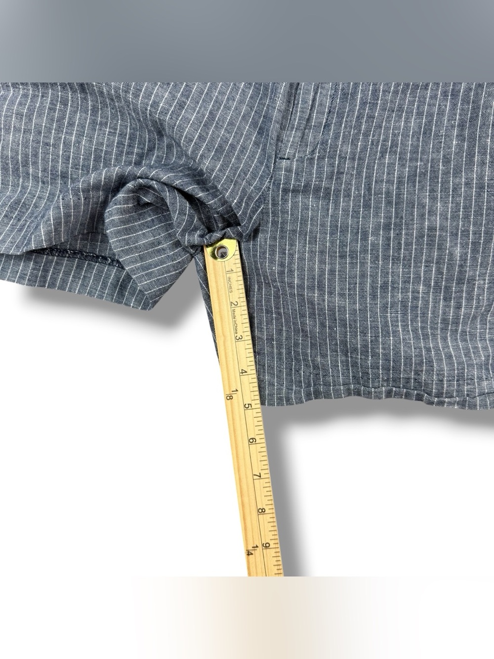 Banana Republic Women’s Linen Blend‎ Pinstripe Shorts Gray Size 4 Waist 31 - Picture 10 of 10